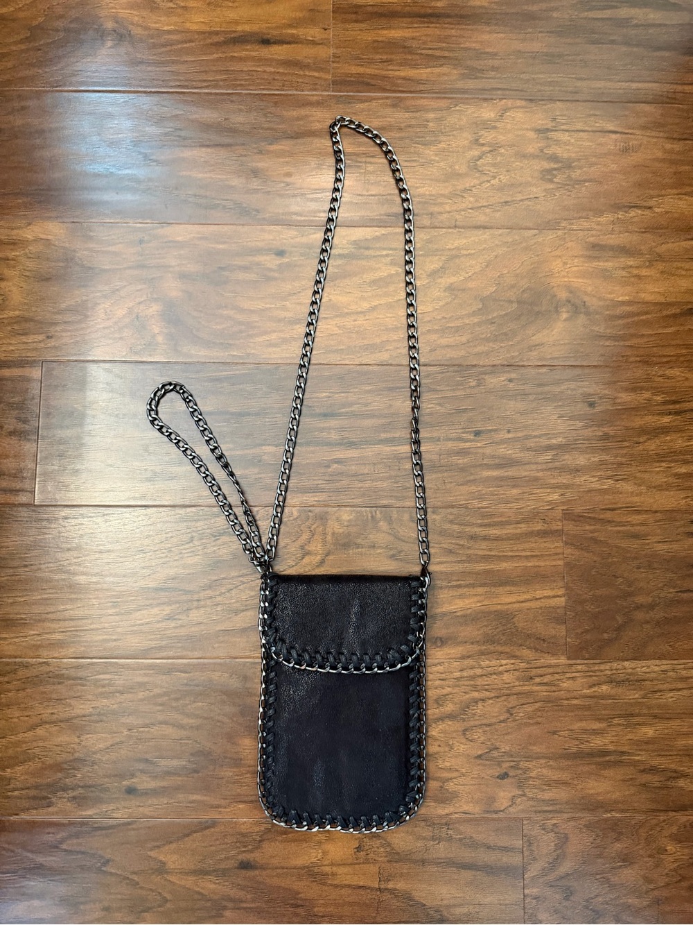 Black Faux Leather Cross Body Purse